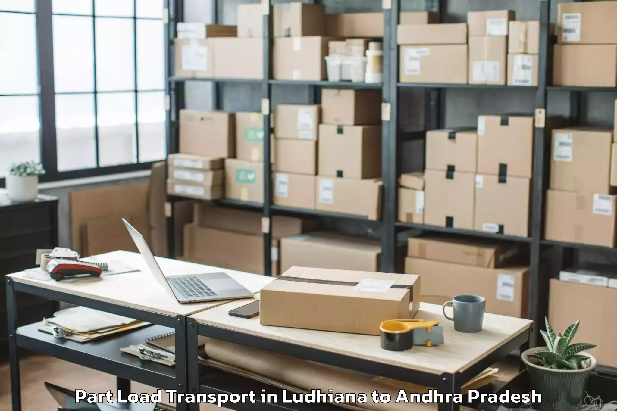 Top Ludhiana to Akividu Part Load Transport Available